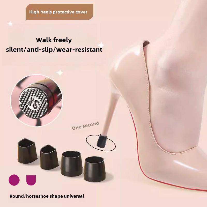 Silent Anti-Slip Stiletto Heel Protectors: Mute, Wear-Resistant Pads for Women's High Heels