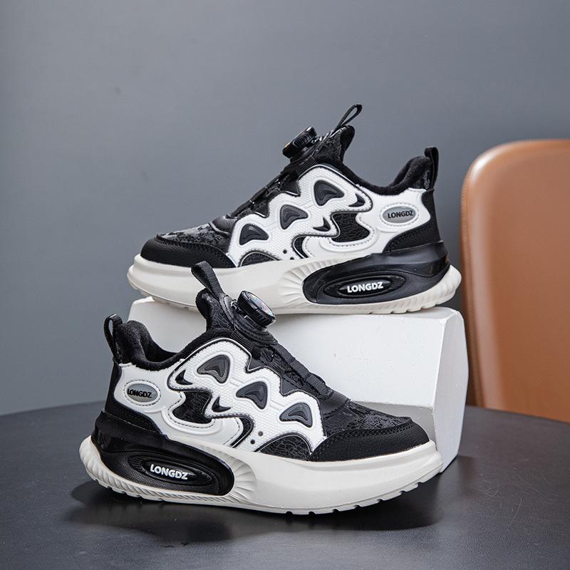 2025 Spring and Autumn Leather Boys' Shoes Medium and Older Children's Waterproof Children's Sneakers Breathable Sneakers