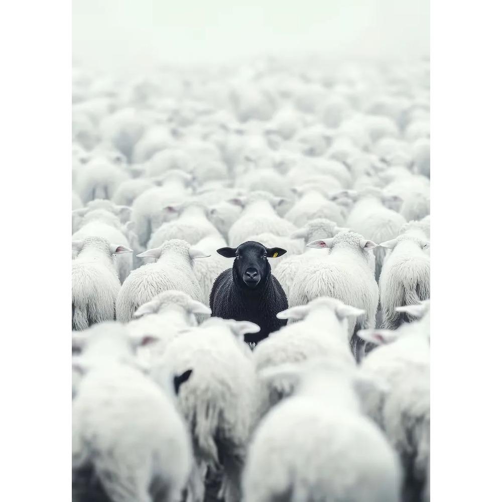Black Sheep Canvas Poster, Art Decor Classic Retro Style, Frameless Wall Hanging Decor Print Painted Artwork, Home Decor