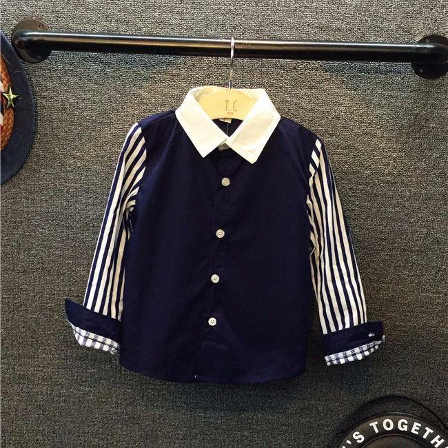 2024 Корейские трендовые рубашки с длинными рукавами для мальчиков на весну и осень, возраст 2-6 лет