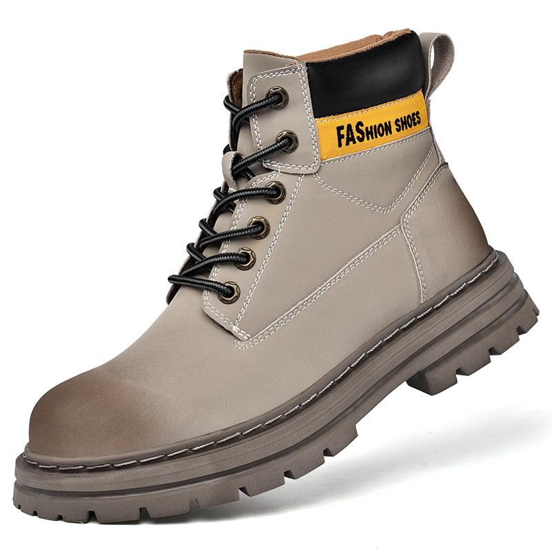 Мужская кожаная высокая модная повседневная спортивная мужская обувь с коротким щиколоткой, противоскользящая, альпинистская мужская обувь большого размера 46