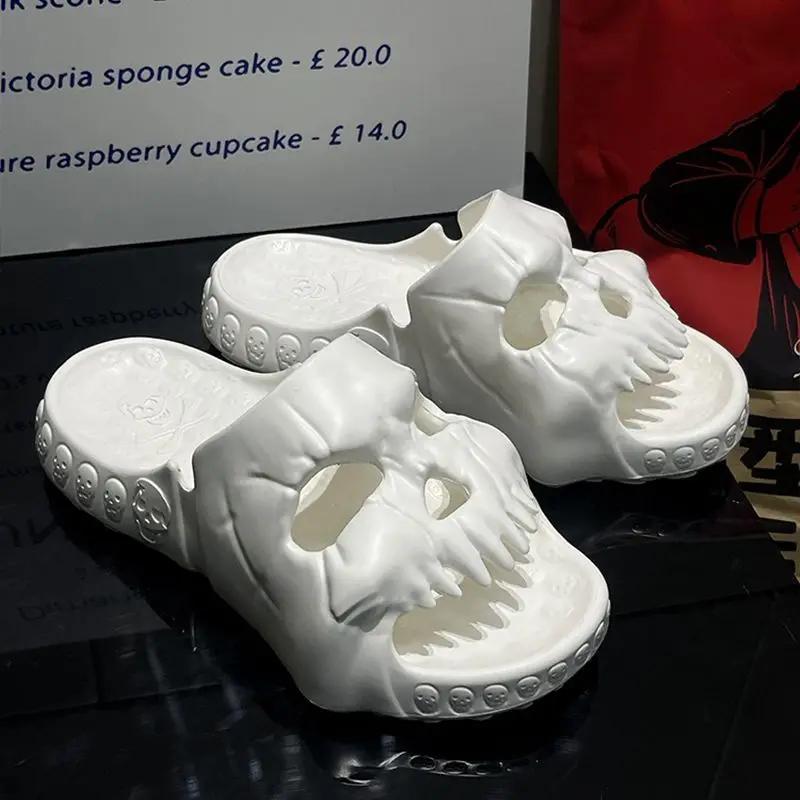 Skull Slippers for Men Trend Summer Slippers Platform Shoes Women's Beach Sandals Womens Shoes Outside Design Free Shipping
