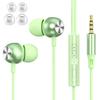 Glhty Wired Earphones with Mic Green