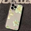 Зеленая масляная живопись цветок подходит для чехла на телефон iPhone17promax Apple 16 14/13 прозрачный 15 импортная торговля