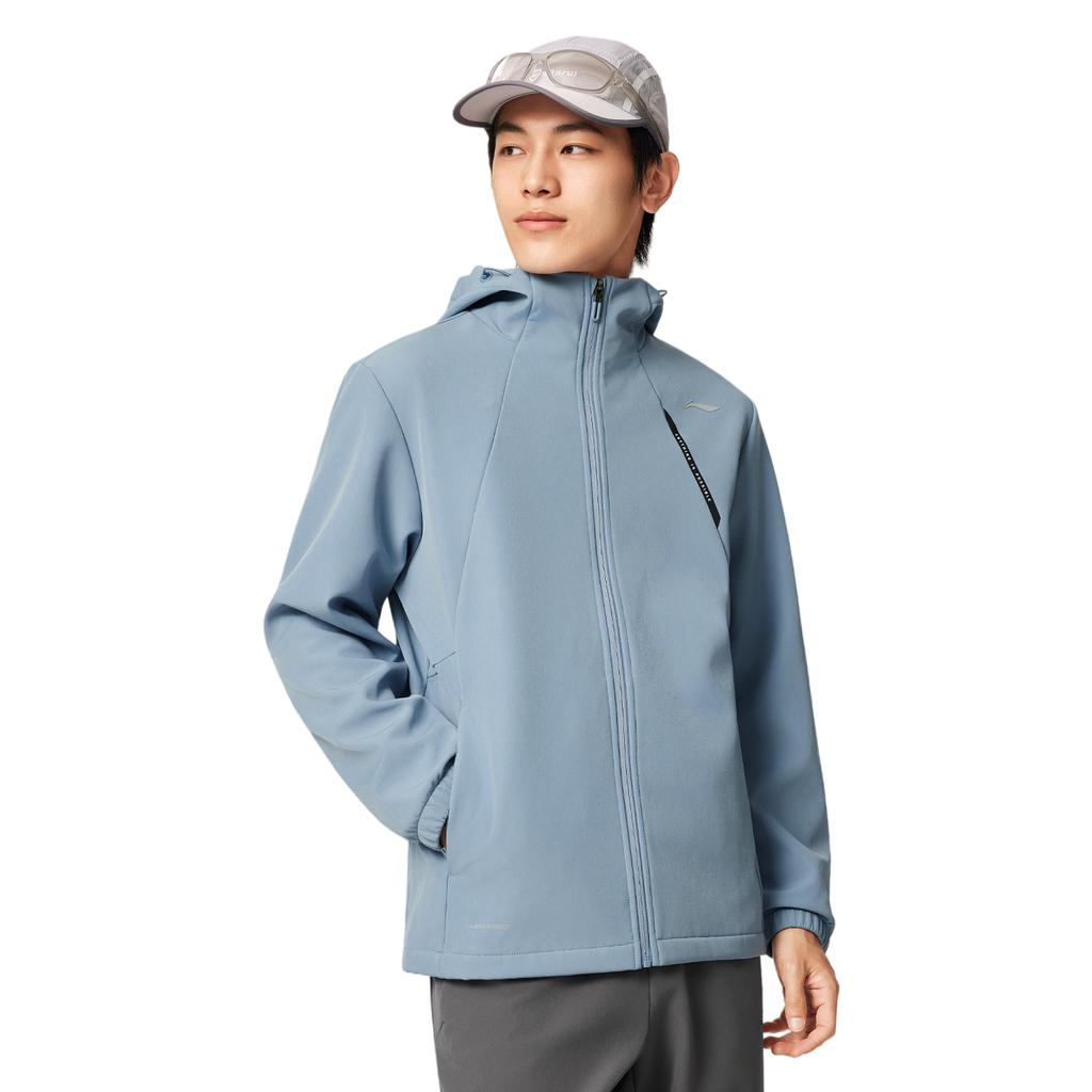 Li Ning Fitness Series Water-Resistant Warm Hooded Versatile Windbreaker Men Outerwear AFDVB33-7