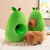 35cm Hut Plush Capibala Doll Soft Animal Avocado Mouse Plush Toys Avocado Doll Children's and Girls' Gift Capybara Pillow