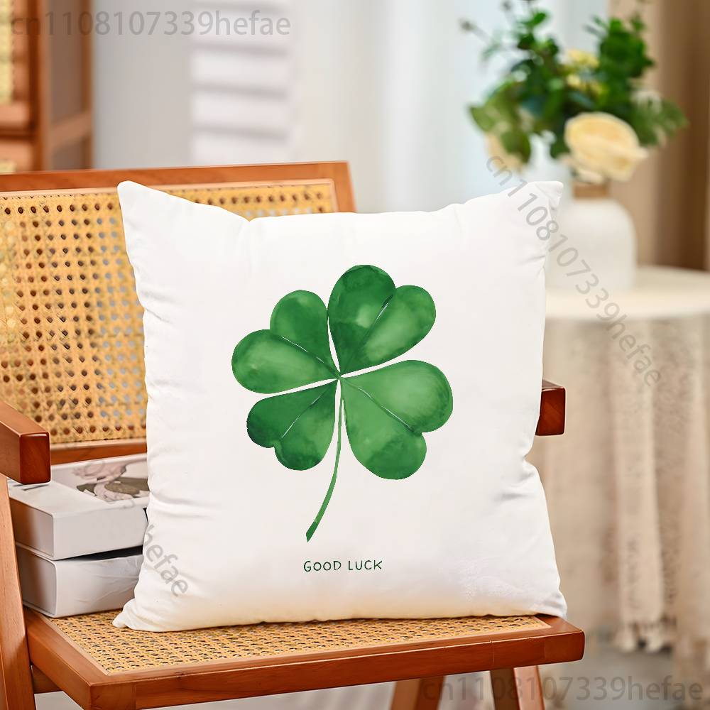 Lucky Four Leaf Clover Throw Pillow Case For Decoration 30cm 50cm 55cm Square Home Pillowcase Case