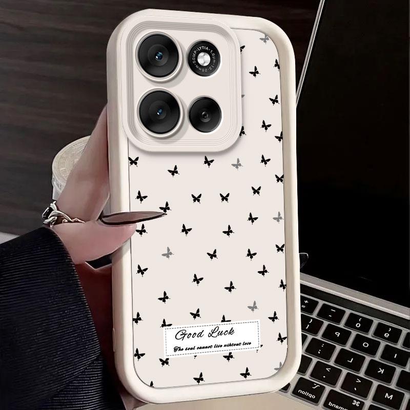 Для Motorola Moto G86 G56 G 86 MotoG56 MotoG86 Чехол Защита от падения Чехол для телефона с рисунком бабочки и цветка Мягкий силикон Конфетный защитный чехол