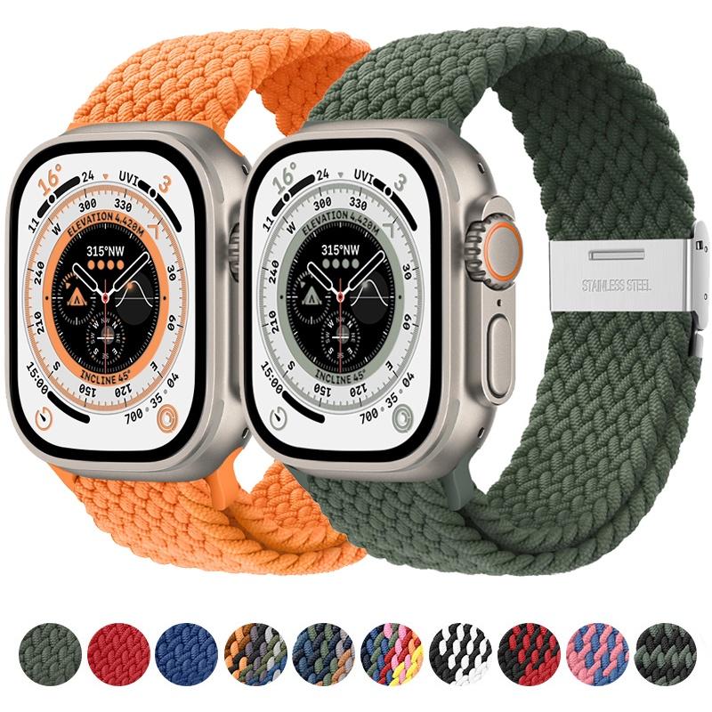 Ремешок Для Apple watch band 44мм 40мм 45мм 41мм 49мм Эластичный плетеный solo loop Нейлоновый браслет iWatch ultra2 серия 3 se 7 8 10 11