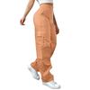 Womens Elastic High Waisted Cargo Pants Stretch Casual Wide Leg Streetwear Parachute Hiking Pants With Pockets
