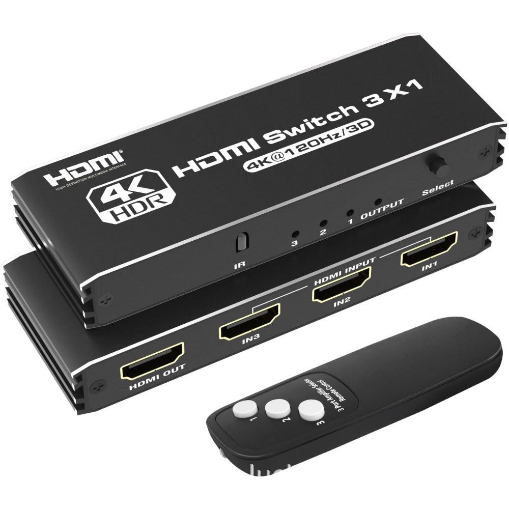 8K30 HD HDMI 2.1 Переключатель: 4K120 Гц, 3 входа 1 выход, Совместим с PS5, Портативный