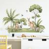 2шт Наклейки на стену Наклейка на стену Мультфильм Кенгуру Енот Тропические зеленые растения Обои Главная Стена