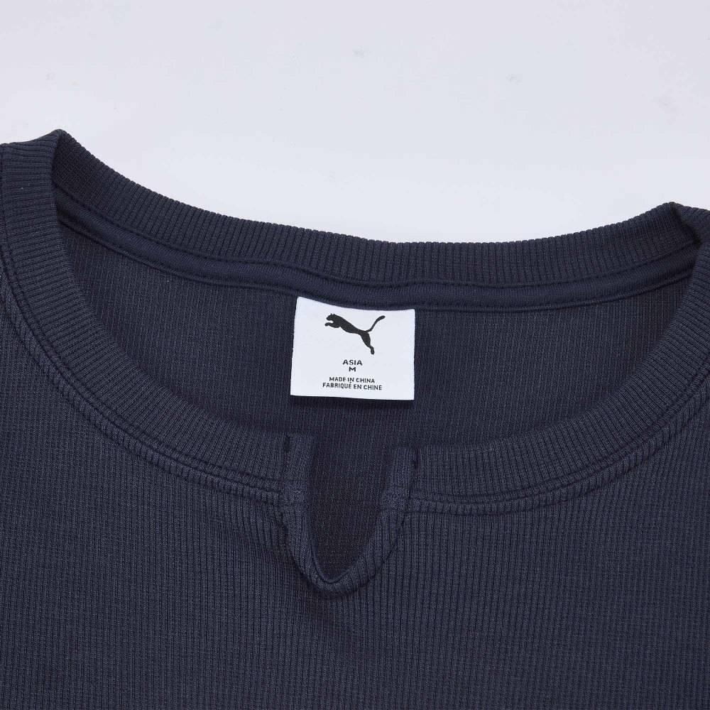 Puma Графическая ребристая облегающая спортивная простая короткорукавная футболка женские топы 638607-16