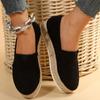 2024 Новые женские туфли на плоской подошве, женская повседневная обувь на платформе, однотонные дышащие эспадрильи на танкетке