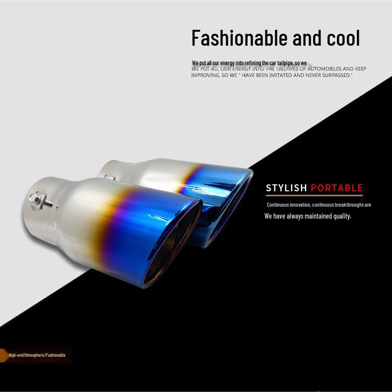 Stainless Steel Piano Black Exhaust Tailpipe for Prado, Reiz, Camry, RAV4, S6, and Civic.