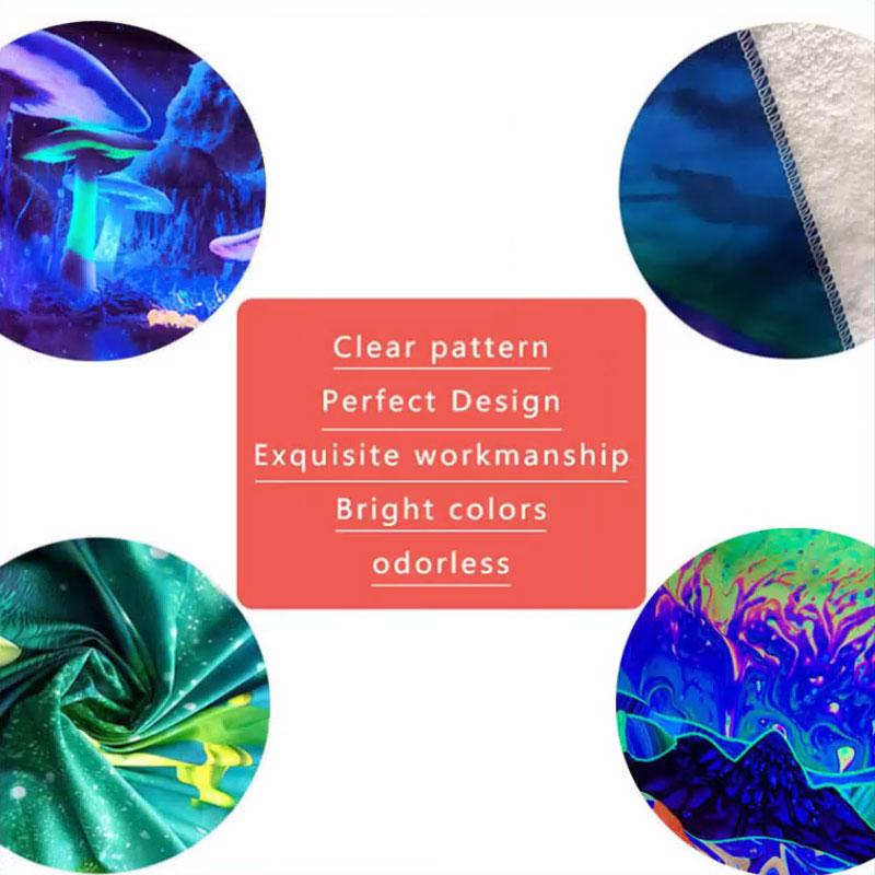 UV Fluorescent Tapestry Starry Sky Print Wall Hanging Art Home Decor