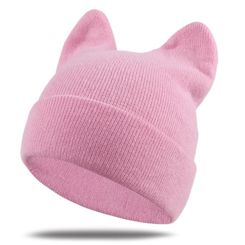 Korean Style Beanie Hat Cute Ears Pullover Hat Cute Knitted Hat Autumn