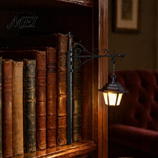 Cozy Bedroom Ambience Lamp Ghost Bookshelf Light, Decorative Retro Lantern for Library Decor, Warm LED Vintage Reading Light Book Lovers, Gothic