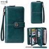 Женский RFID-кошелек с длинной молнией, защита от кражи - Вместительный кошелек для монет и сумка для документов