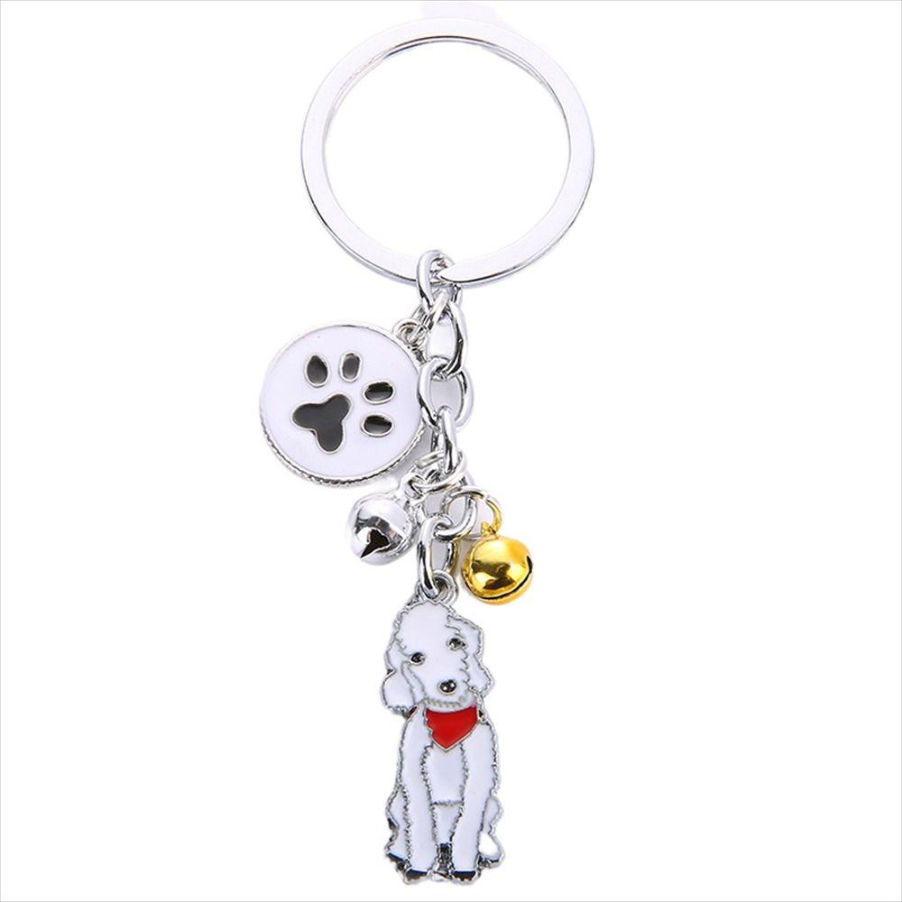Enamel Golden Retriever Maltese Animal Bell Pet Keyring Pet Keychain Dog Keychain Dog Pendant