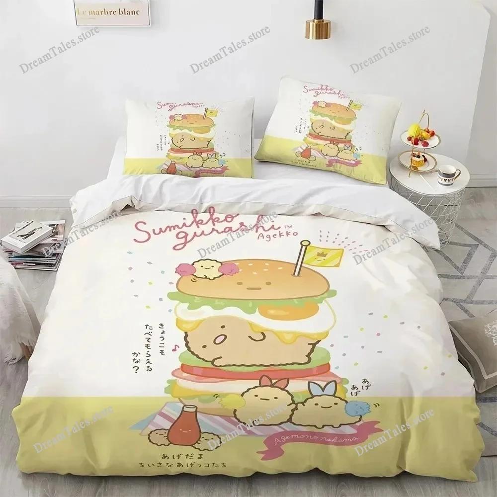 3D Аниме Каваи Мультяшный Sumikko Gurashi Комплект постельного белья Двуспальный Полуторный King Пододеяльник Одеяло Наволочка Для Мальчиков Девочек Взрослых Спальня7