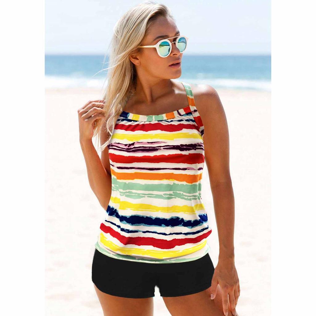 Women New Design Printing Tankini Swimsuit Bikini Set Summer Bathing Suit Retro Beach Wear Bikini Loose Size Monokini Swimwear