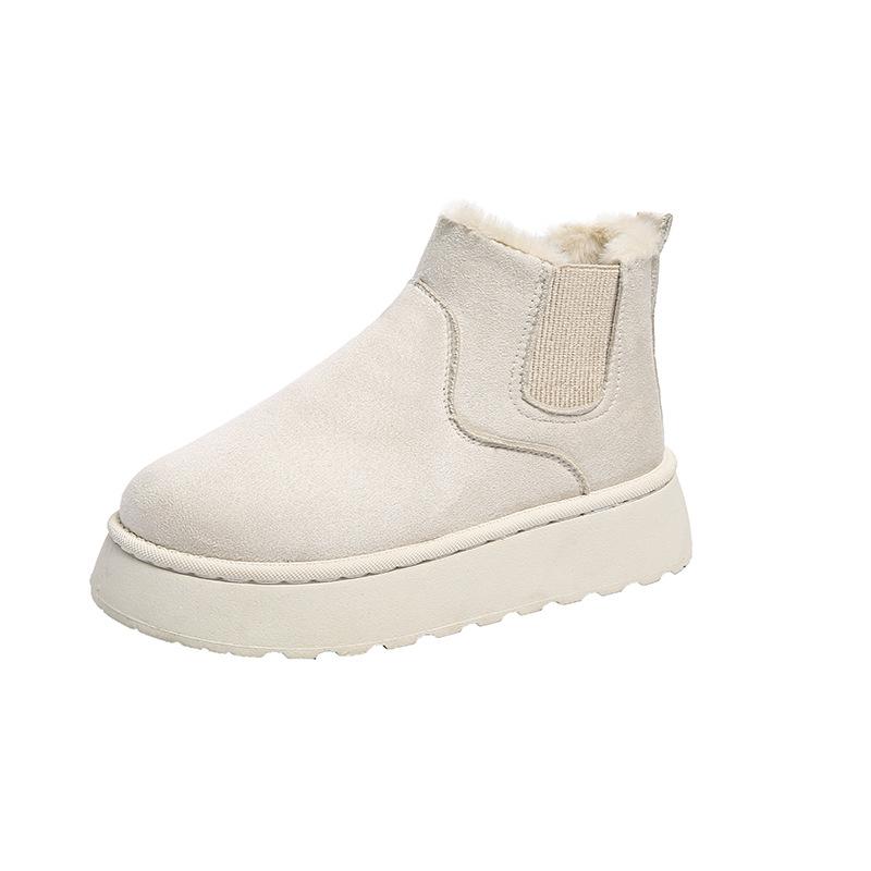 Snow boots 2024 autumn and winter new large size classic couple non-slip velvet thickened low tube women's cotton shoes
