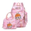 3Pcs/set Cute Printed Backpack Lunch Bag Pencil Case Teen Child Girl Kid Schoolbag Student Bookbag Knapsack Women Travel Bag Gift