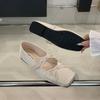 Мода 2025 Новая мода Туфли-лодочки женские с бантом-бабочкой Плоская обувь Мелкая Женская Обувь с квадратным носком Шелк Женские Балетки Обувь Слипоны