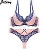 Julexy ABC Cup Bra Set Push Up Sexy Lace Bra Set Femme Bra Thong Set