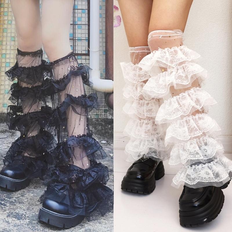 Women's Leg Warmer Sweet Ruffle Lace Leg Sleeves Summer Thin Leg Sleeves Gift