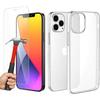 Case for iPhone 12 Pro Max - E.F.CONNECTION - Transparent - Scratch-resistant - Shockproof - Tempered Glass