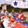 Independence Day Five-pointed Star Decoration Red, And Blue Five-star Bow Star Stick Plug American Independence Day Party Decoration