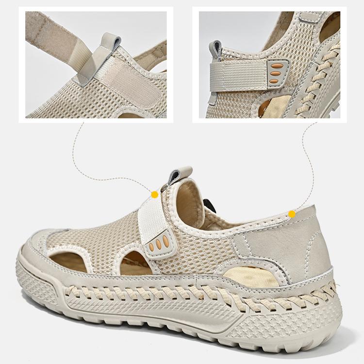 Летние мужские сандалии ручной работы из дышащей сетки, повседневная обувь