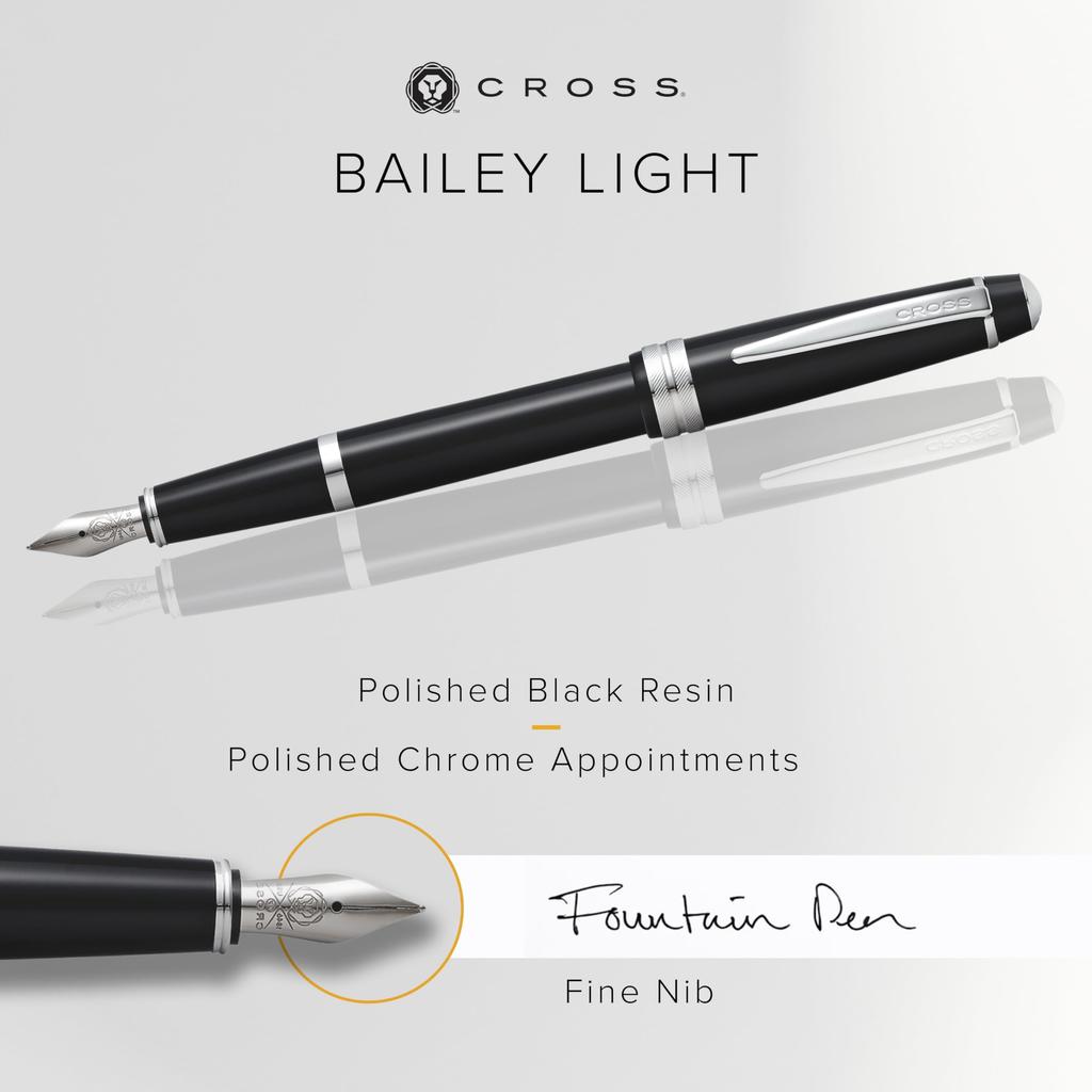 Cross Bailey Light Black Fountain Pen F NAT0746-1FS