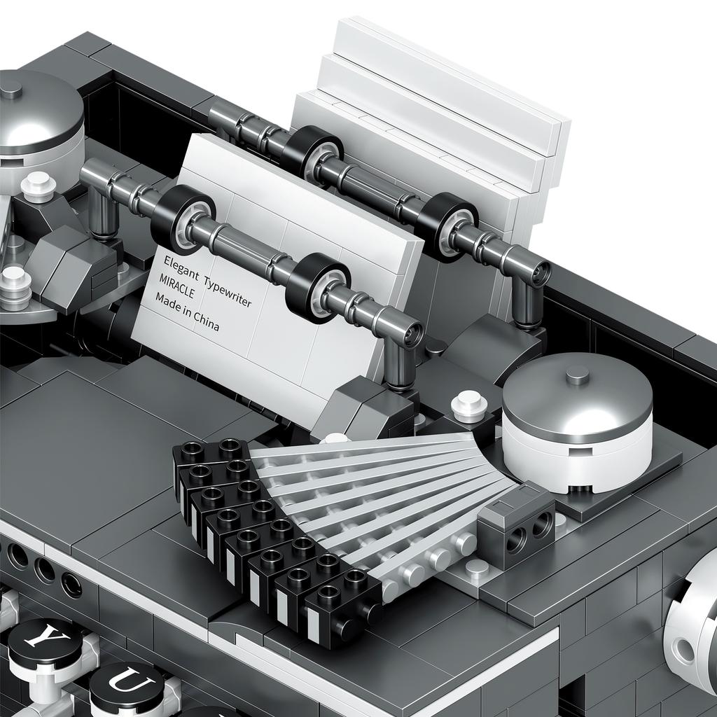 00940 Retro Mechanical Printer Building Blocks Set, Diy Assembly Toy For Kids, Educational Gift, Desk Dcor & Home Decoration