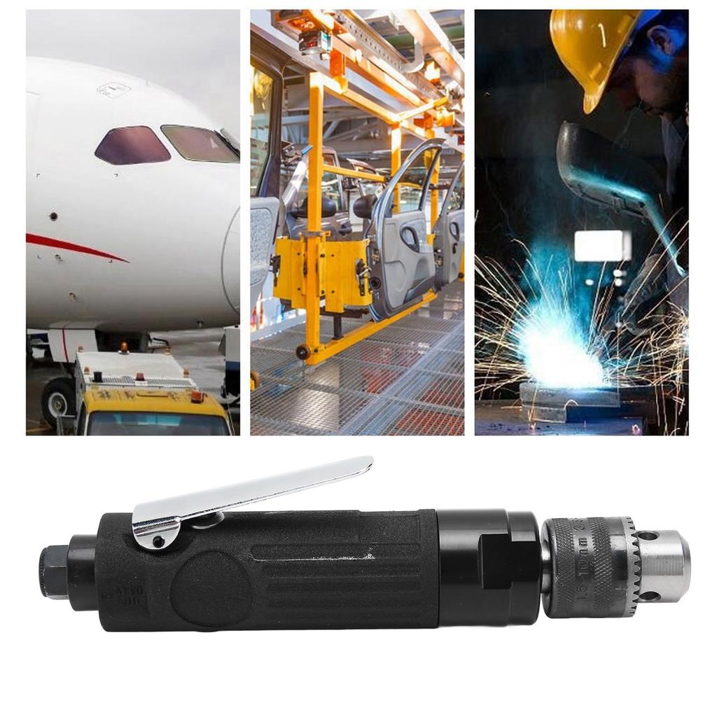 Air Power Drill 3/8 Inch Straight Pneumatic Drill Pneumatic Drilling Engraving Polishing Tool