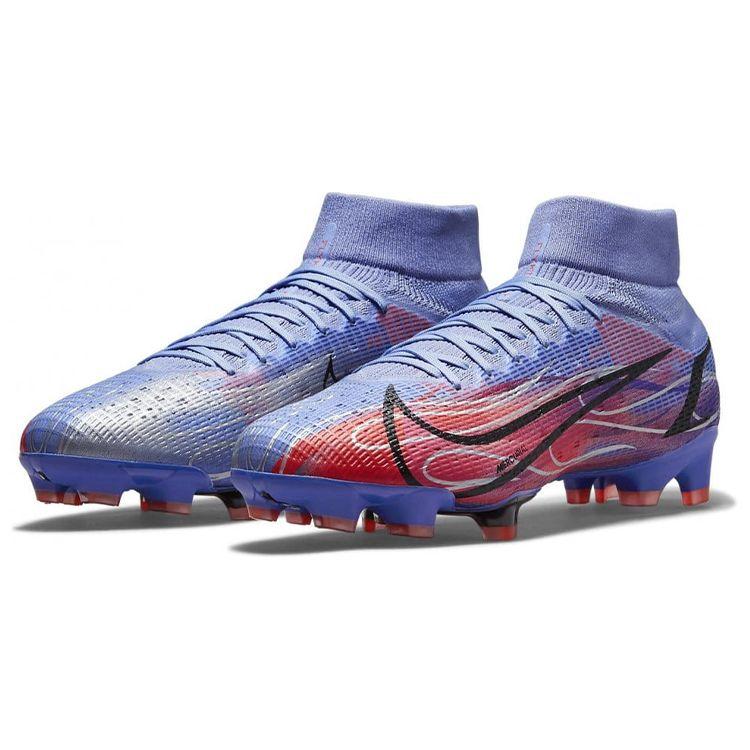 Килиан Мбаппе x Nike Mercurial Superfly 8 Pro FG Flames Унисекс Кроссовки Фиолетовый Светло-чертополоховый Индиго-всплеск DJ3977-506