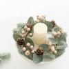 Artificial Flower Candle Wreath Garland Romantic Candle Rings Green Leaf Party Supplies Candlestick Wreath Christmas Decor