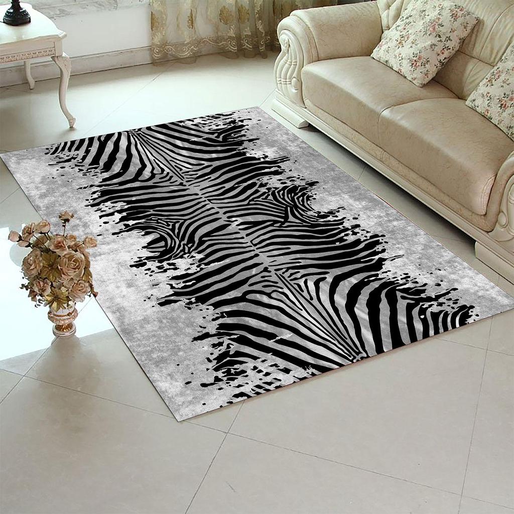 EPeddler Home Modern Zebra Pattern Digital Printing Washable Non-Slip Leather Base New Generation Living Room, Bedroom, Hallway Carpet