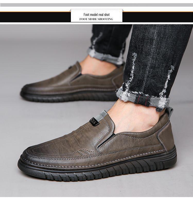 Мужские повседневные туфли без застежек на мягкой подошве 2025 года с дышащей подошвой — модные, нескользящие, универсальные для весны и осени