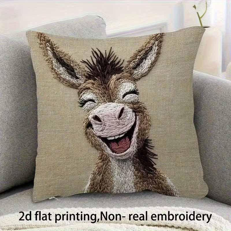 Милая наволочка с животным принтом: Плоская 2D-печать, не настоящая вышивка, ночной диван ночная подушка для дивана