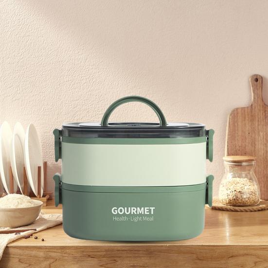 Герметичный ланч-бокс Bento 1400 мл/2000 мл с вилкой, штабелируемый многоразовый для детей и взрослых, микроволновая печь, сейф для посудомоечной машины и морозильной камеры