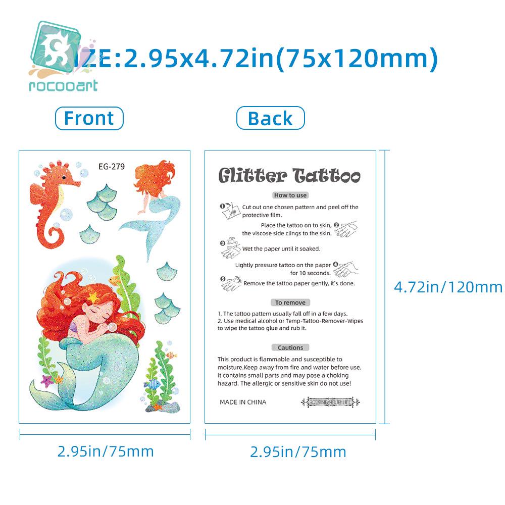 Ocean Glitter Animal Waterproof Tattoo Stickers for Kids