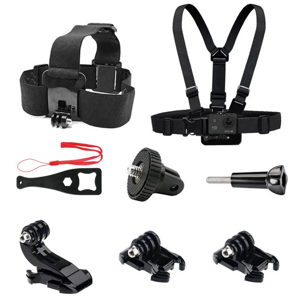 Комплект аксессуаров для камеры Gopro Hero 12 11 10 9 8 7 6 5 4 Yi 4K SJ4000 EKEN H9 AKASO DBPOWER Крепление на ремешок Повязки Плавающий брус