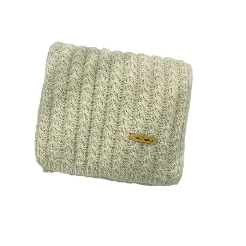 Korean-Style Red Wool Knit Scarf - Versatile Winter Neck Warmer for Women & Couples