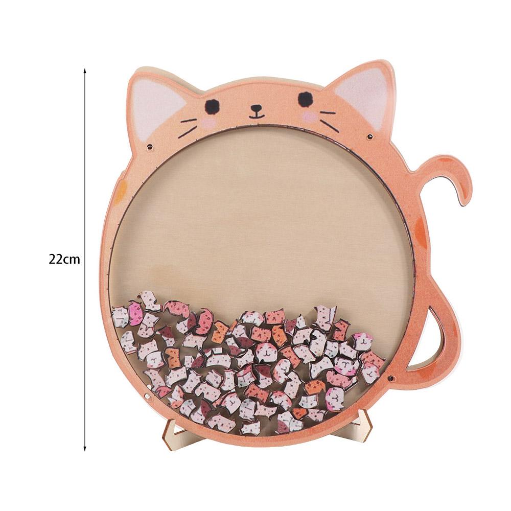 Big Mouth Wooden Puzzle Home Decor Cat-Shaped Puzzle Creative Cat Jigsaw  Children Toys