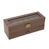 Watch Holder Vintage Grain PU Leather Double Layers 6 Slot Watch Holder Organizer