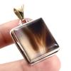 Natural Montana Agate Gemstone 925 Sterling Silver Two Tone Pendant 1.7'' i0Z51