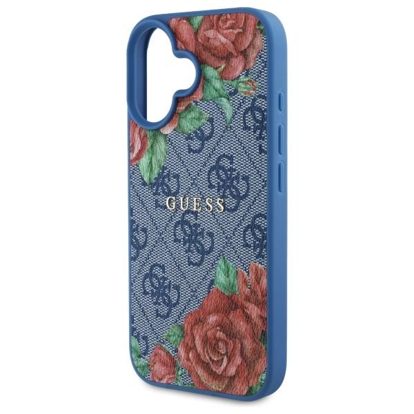 Guess Guhmp16Sp4Ropemcb Iphone 16 6.1   Niebieski/Blue Hardcase 4G Flowers Print Magsafe